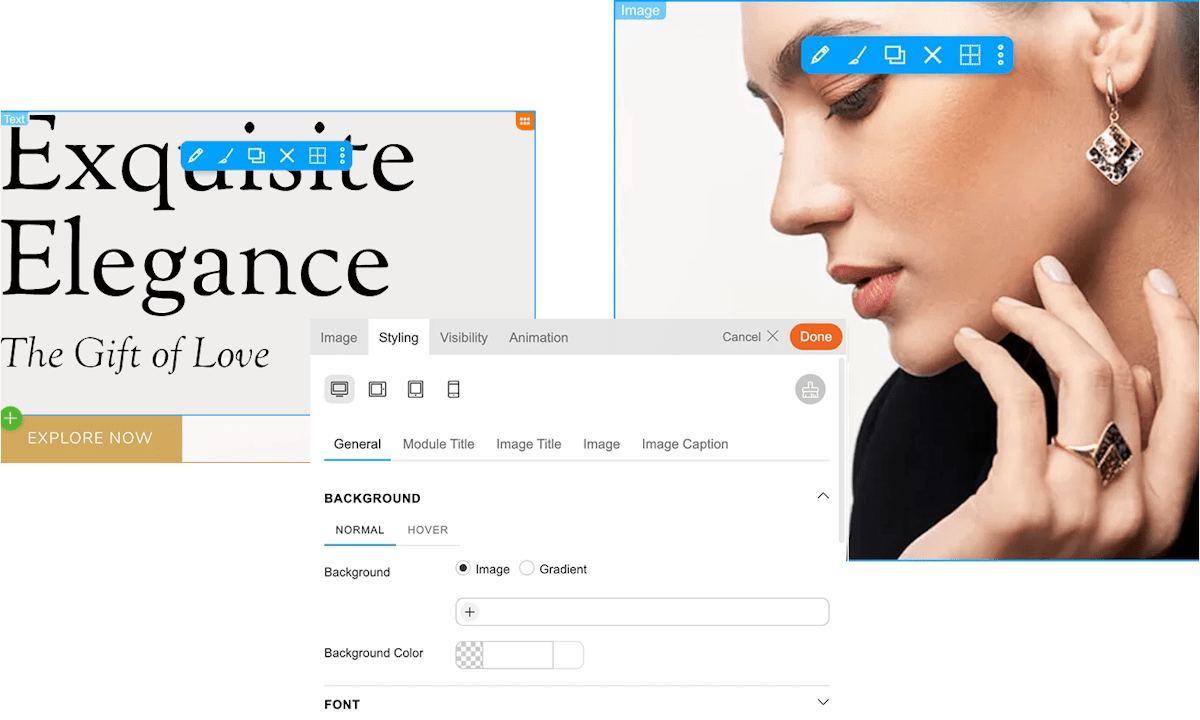Construtor Drag & Drop para Criar uma Loja Online