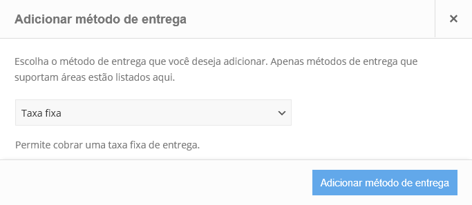 configurar a entrega