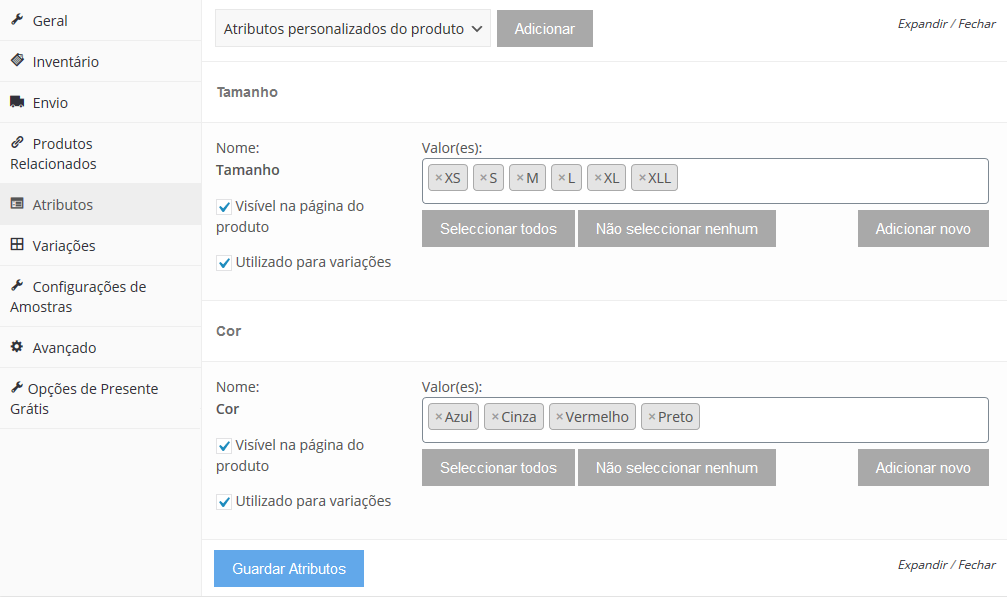 inserir produto variavel