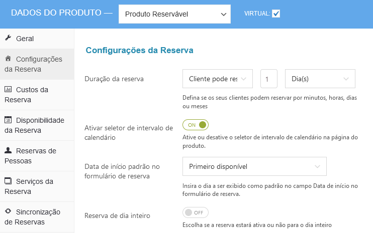 reservas e agendamentos