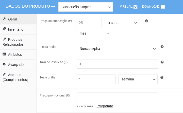 venda de produtos por subscricao