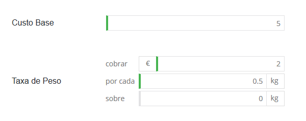 envio baseado no peso