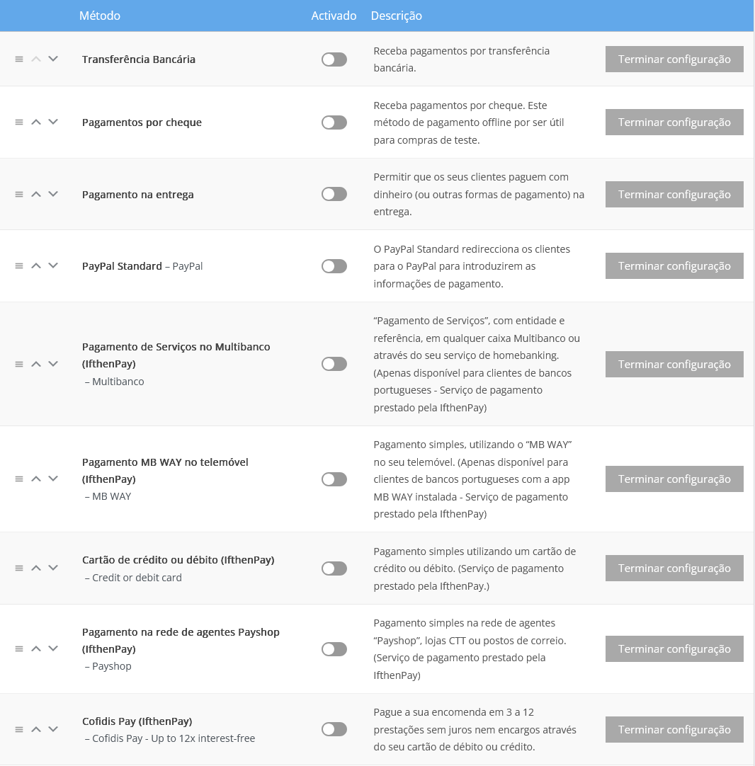 metodos de pagamento