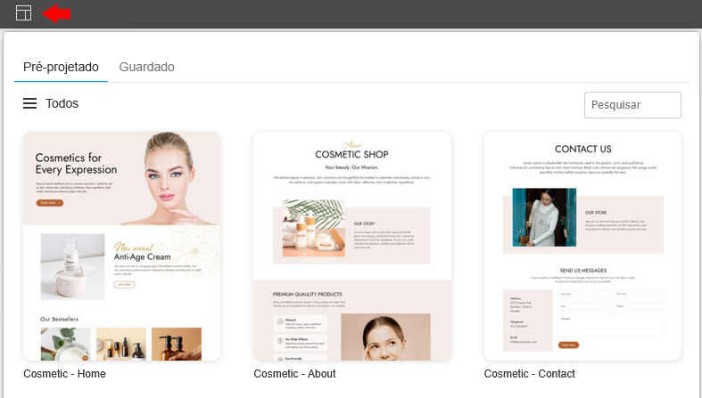 blocos e layouts do construtor