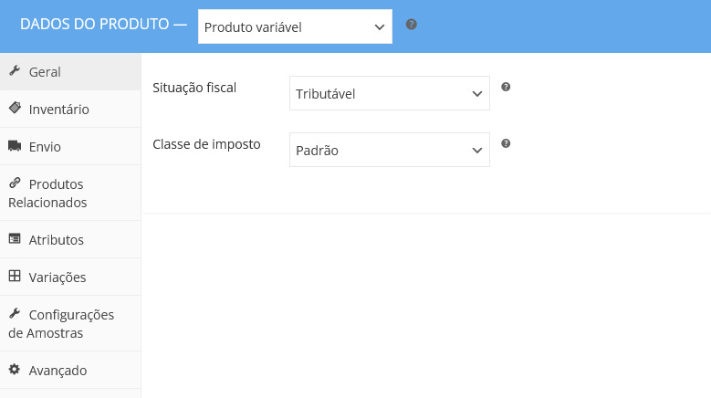 inserir produto variavel