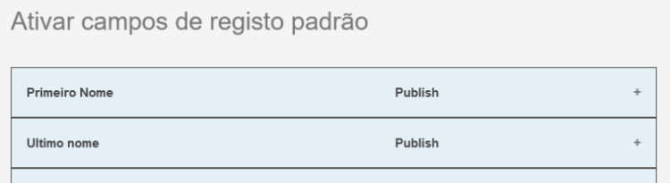 registo de utilizadores