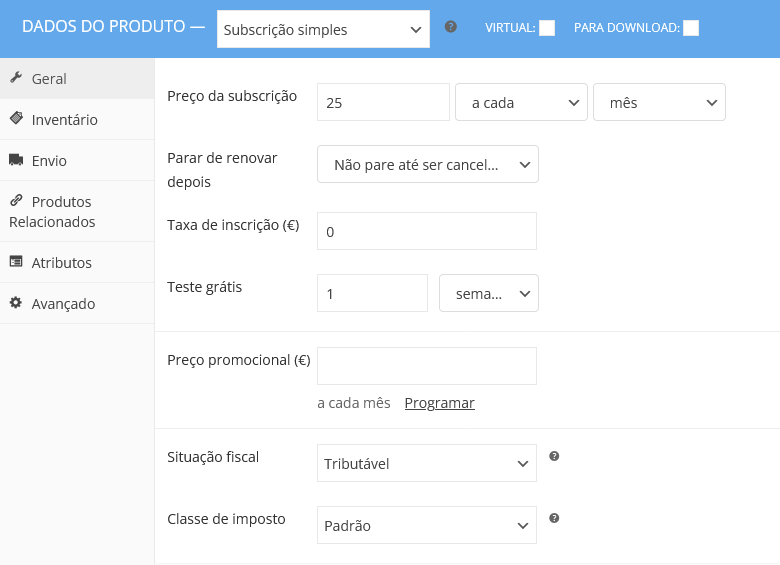 venda de produtos por subscricao